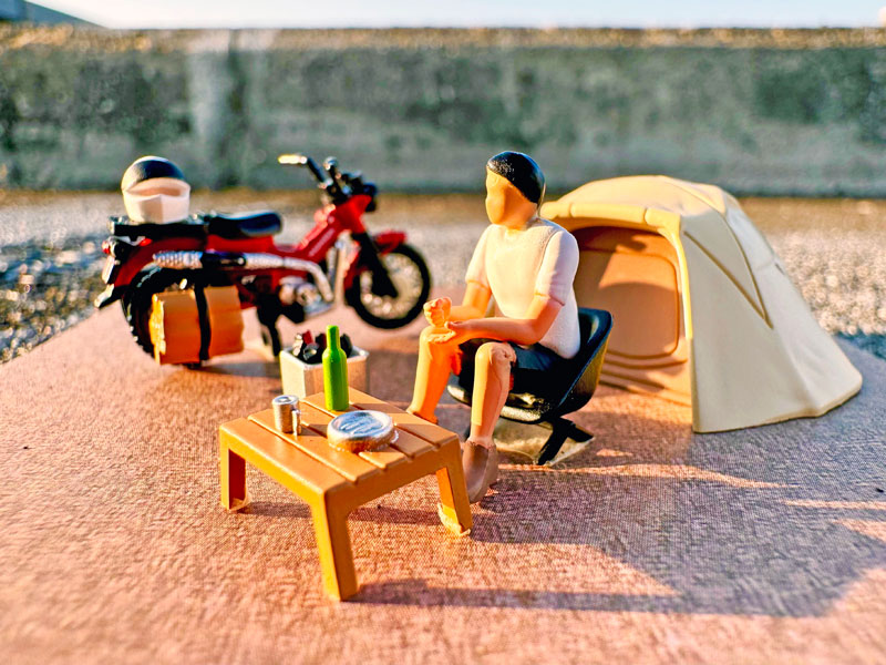 DioColle 64 #Car Snap 30a Solo Camp (w/Honda CT125, Hunter Cub)