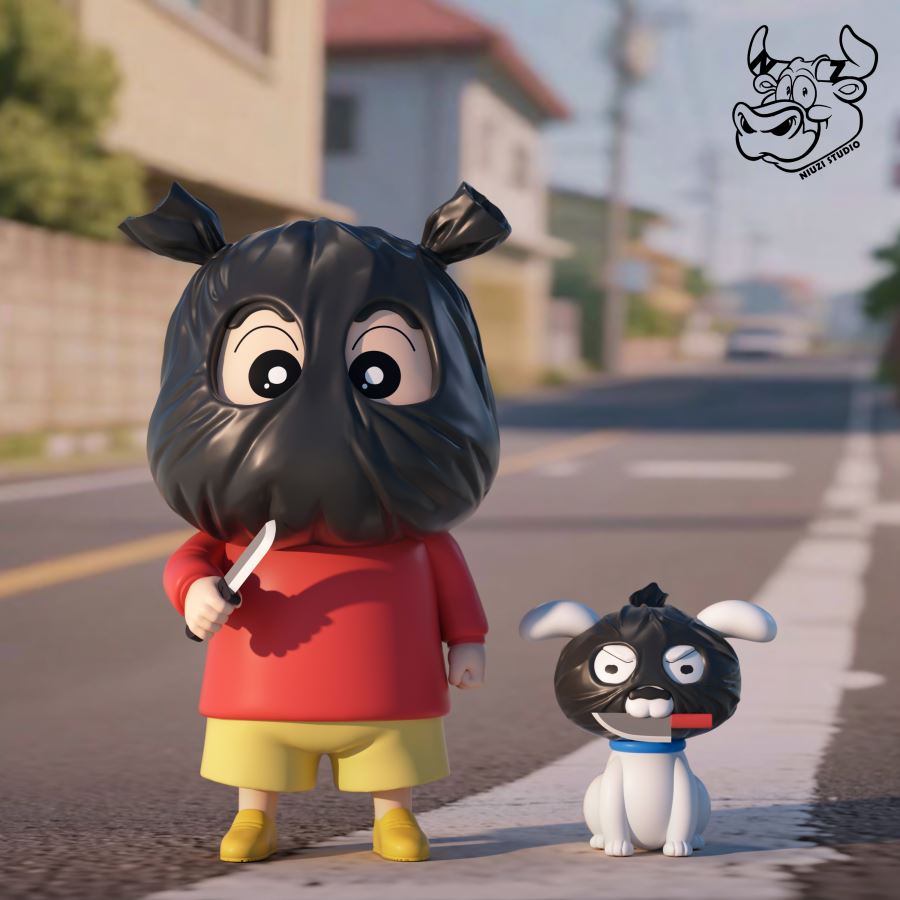 Nohara Shinnosuke and Dog - Crayon Shin-chan