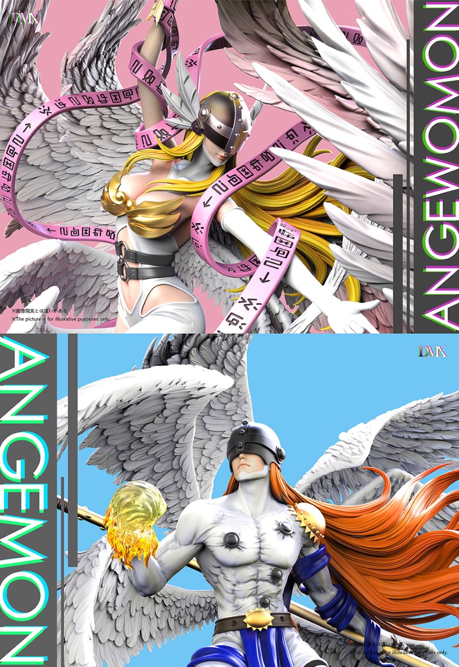 Angemon & Takeru & Angewomon & Kari - Digimon