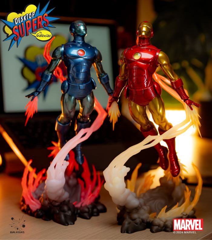 Marvel Desktop Supers Iron Man (Classic Edition & Stealth Edition) 1/8