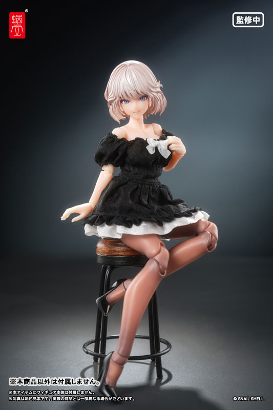 Puff Sleeves One-piece Dress (Black) (DOLL ACCESSORY)