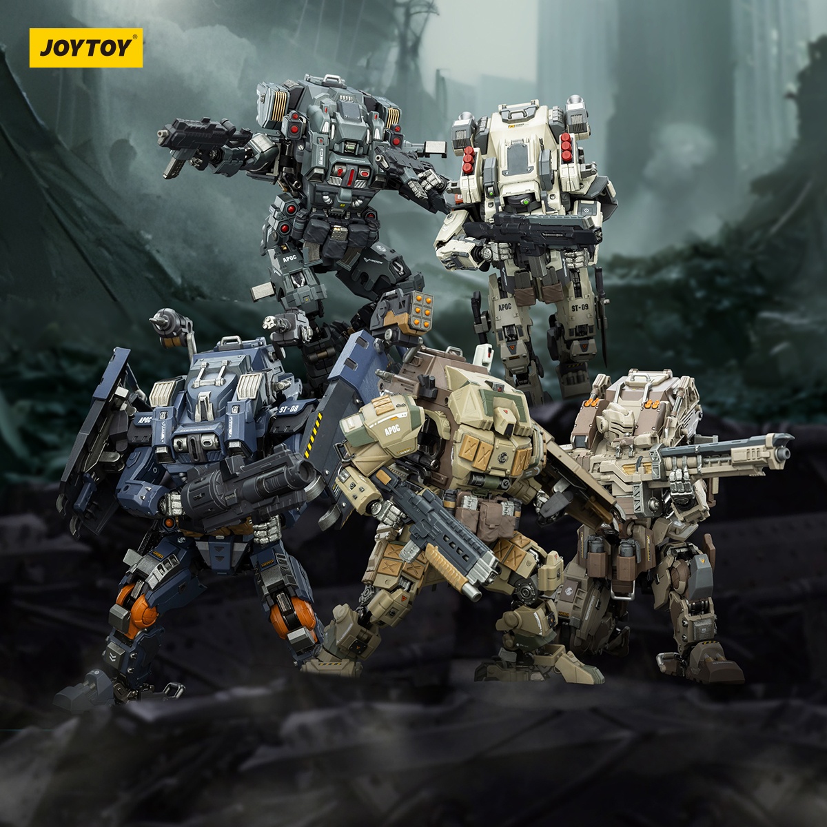 Apocalypse Series Mechs - Phantom/Iron Curtain/Sky Raid/Storm Dawn/Rock White Blade 1/25