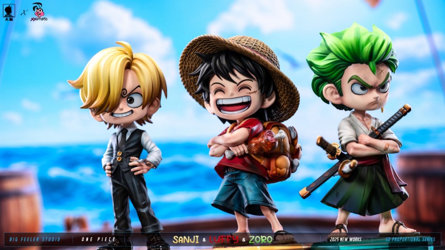 Q ver Luffy & Sanji & Zoro - One Piece