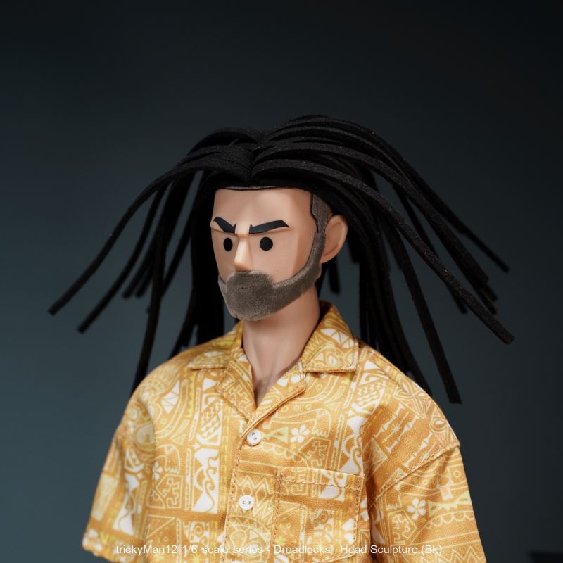 Dreadlocks Male Head Sculpture 1/6