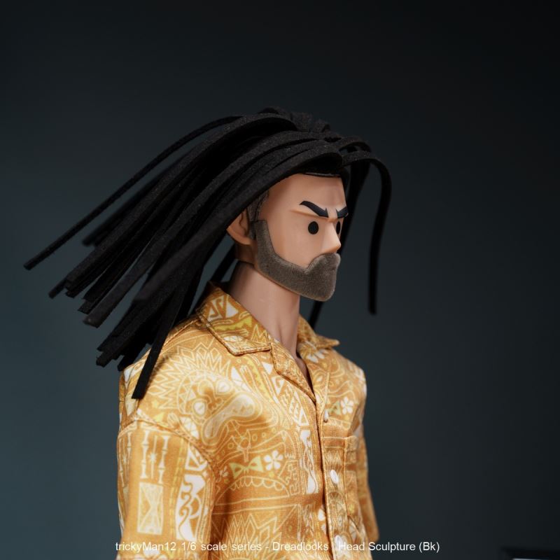Dreadlocks Male Head Sculpture 1/6
