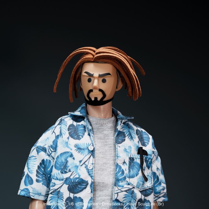 Dreadlocks Male Head Sculpture 1/6