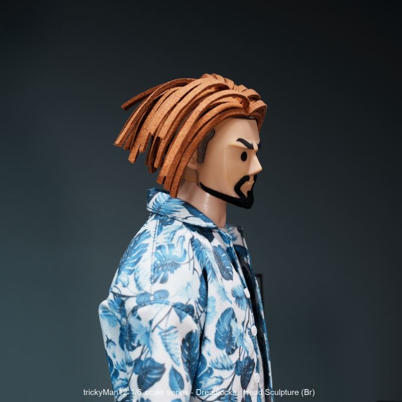 Dreadlocks Male Head Sculpture 1/6