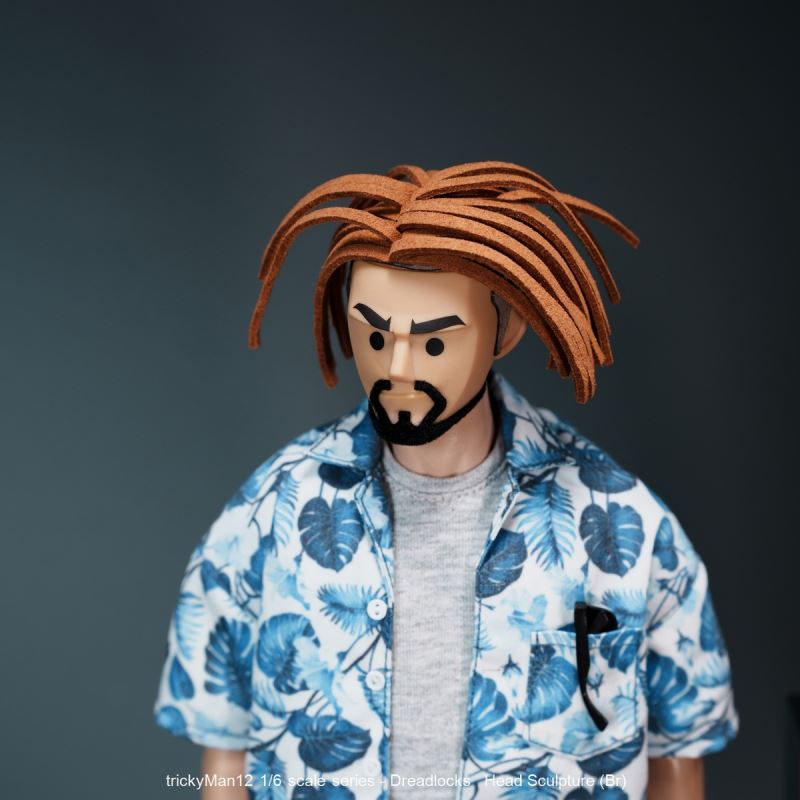 Dreadlocks Male Head Sculpture 1/6
