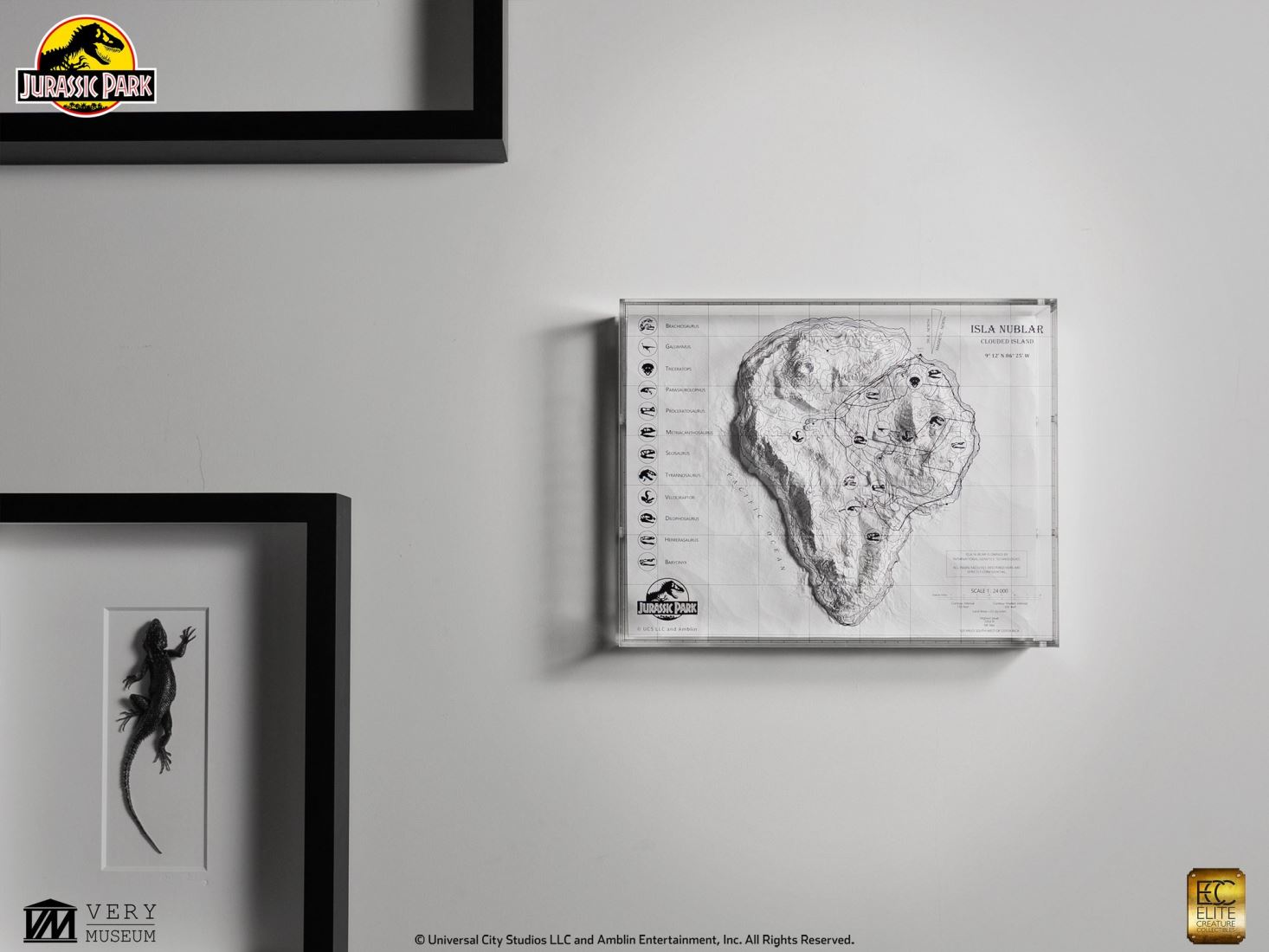 Jurassic Park Isla Nublar 3D Map Display 