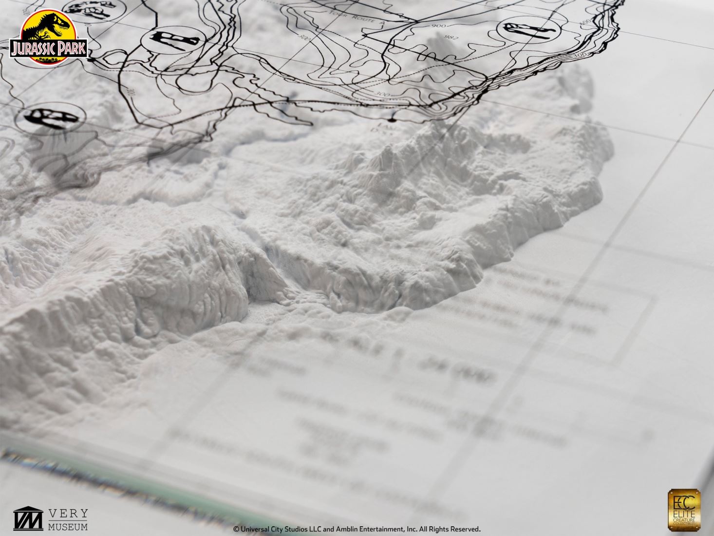 Jurassic Park Isla Nublar 3D Map Display 