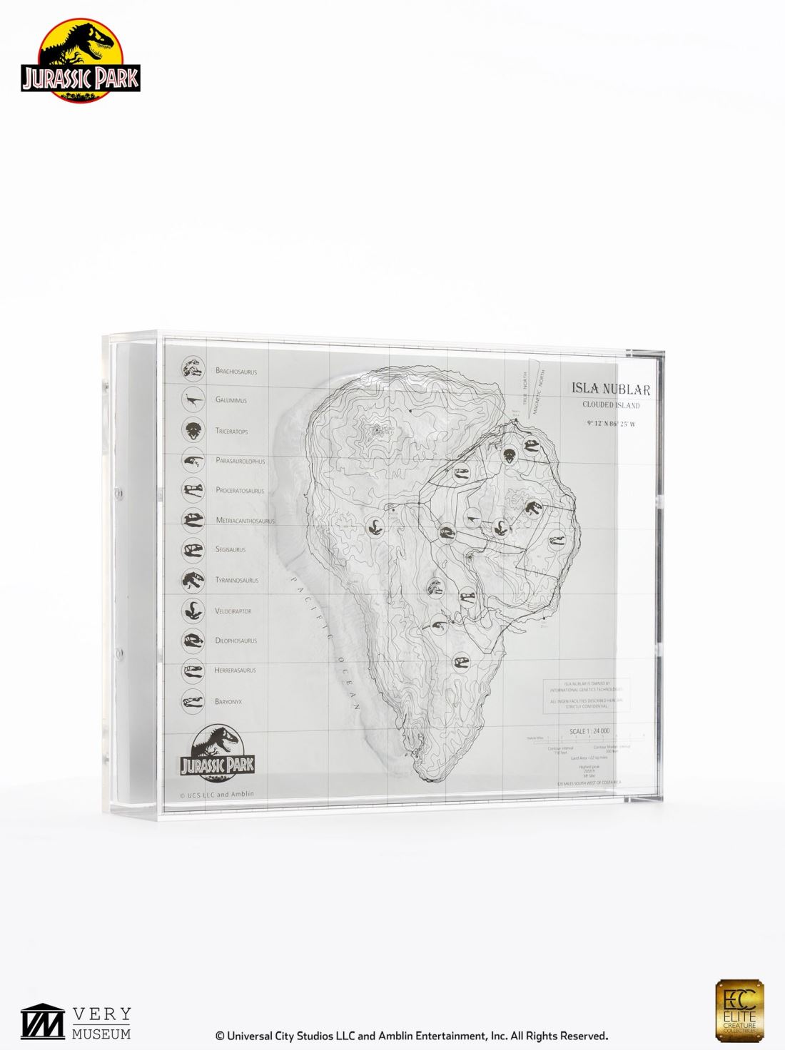 Jurassic Park Isla Nublar 3D Map Display 