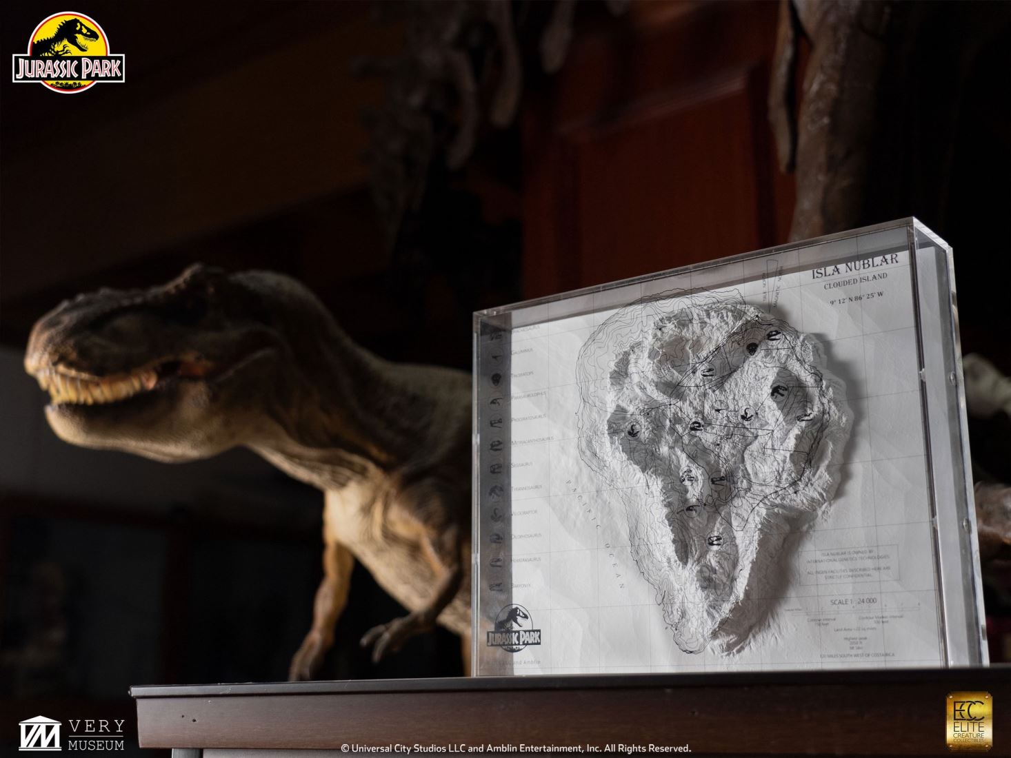 Jurassic Park Isla Nublar 3D Map Display 