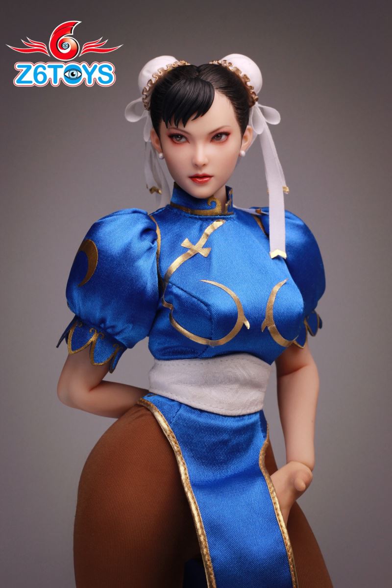 Asian beauty head sculpt with movable eyes - Chun-Li [ZC020] 1/6