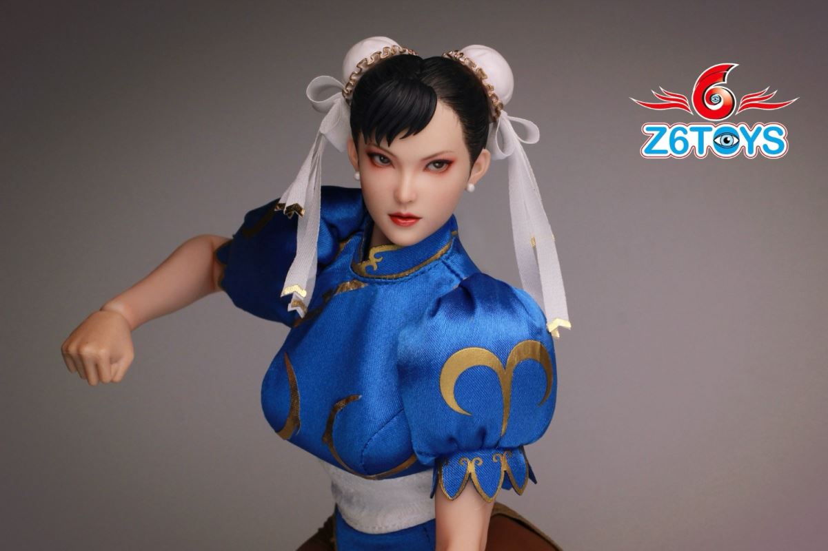 Asian beauty head sculpt with movable eyes - Chun-Li [ZC020] 1/6