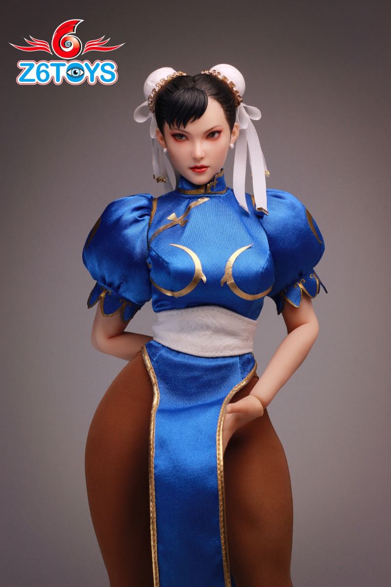 Asian beauty head sculpt with movable eyes - Chun-Li [ZC020] 1/6