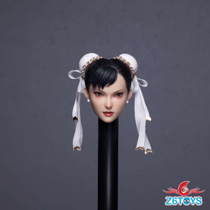 Asian beauty head sculpt with movable eyes - Chun-Li [ZC020] 1/6