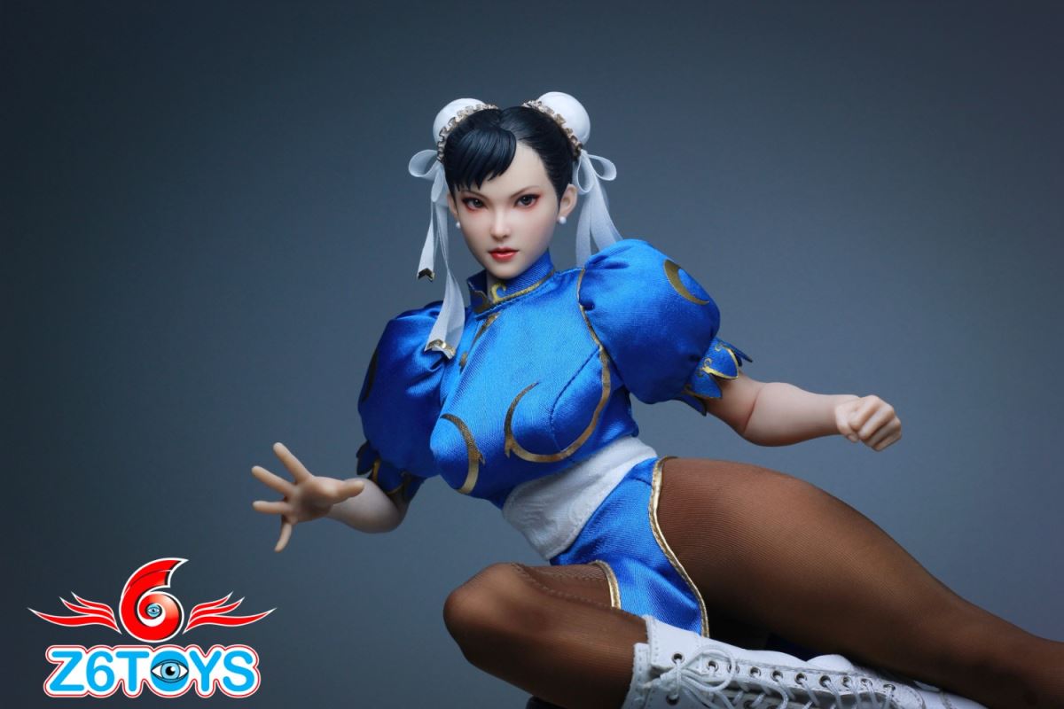 Asian beauty head sculpt with movable eyes - Chun-Li [ZC020] 1/6