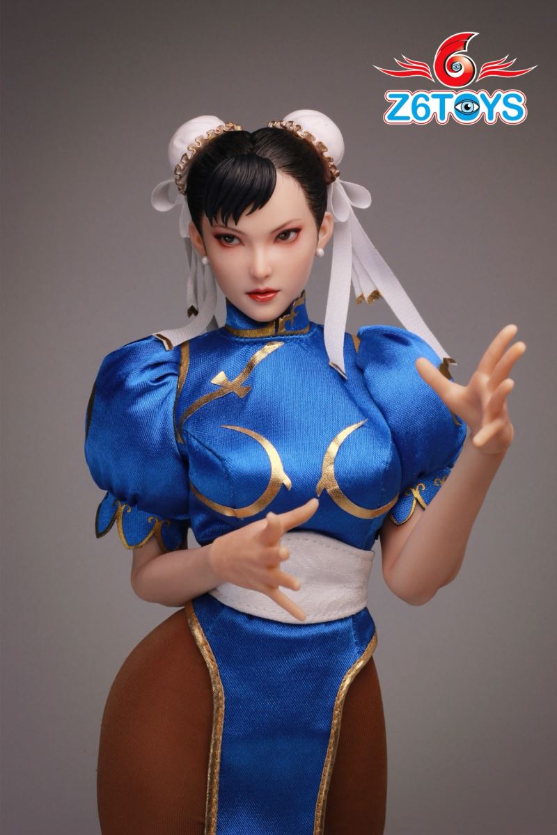 Asian beauty head sculpt with movable eyes - Chun-Li [ZC020] 1/6