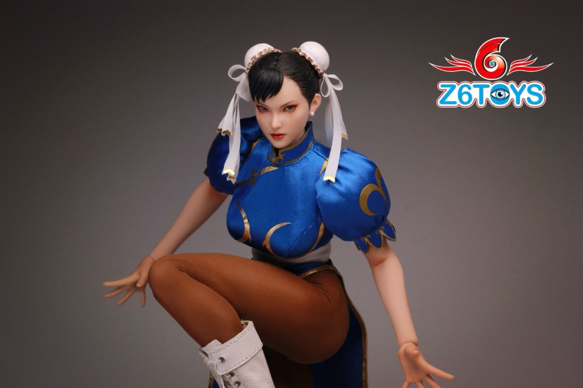 Asian beauty head sculpt with movable eyes - Chun-Li [ZC020] 1/6
