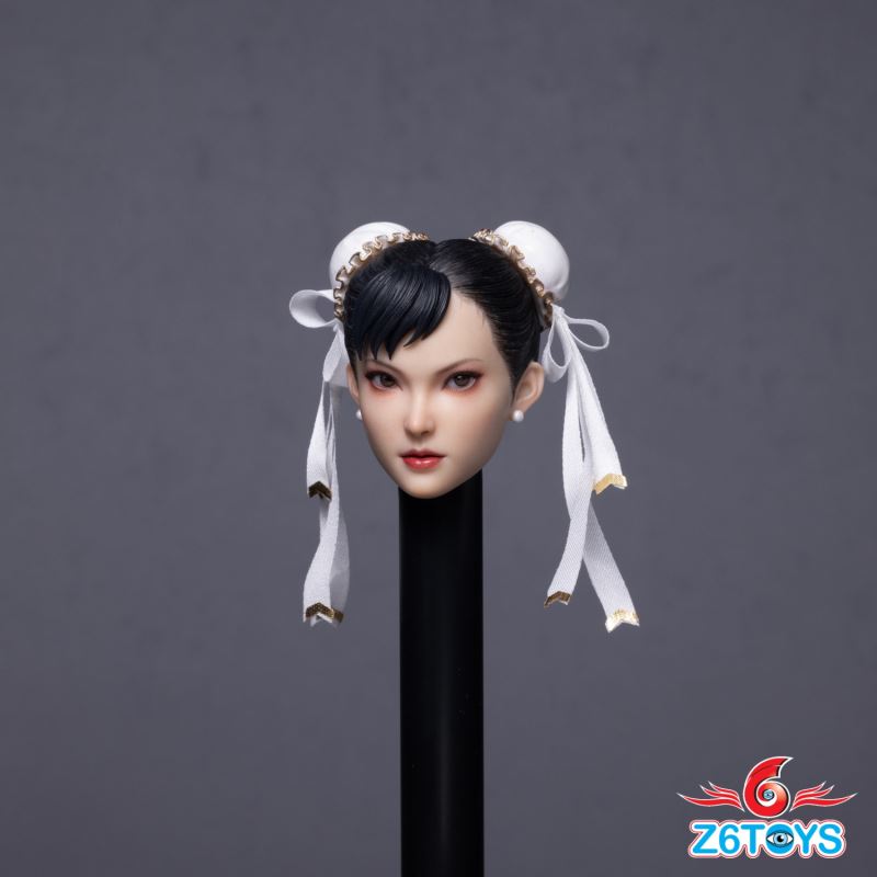 Asian beauty head sculpt with movable eyes - Chun-Li [ZC020] 1/6