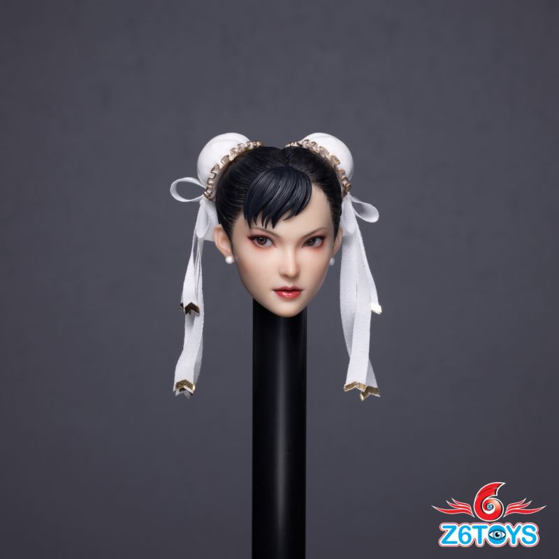 Asian beauty head sculpt with movable eyes - Chun-Li [ZC020] 1/6
