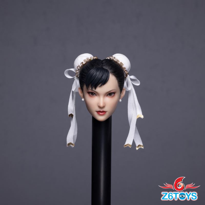 Asian beauty head sculpt with movable eyes - Chun-Li [ZC020] 1/6