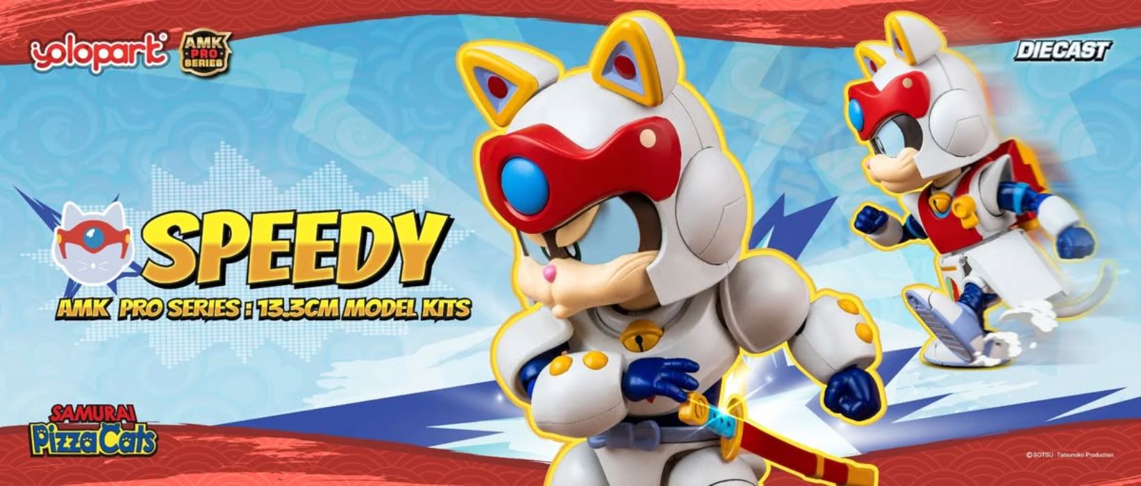 Samurai Pizza Cats: Yattaro's diecast figure from Yolopark