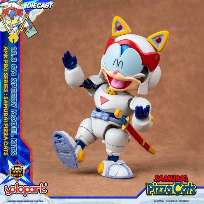 Samurai Pizza Cats: Yattaro's diecast figure from Yolopark