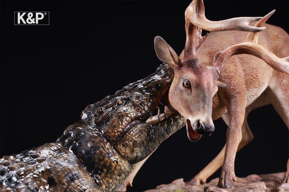 Deer & Crocodile Animal Trendy - the line between life and death