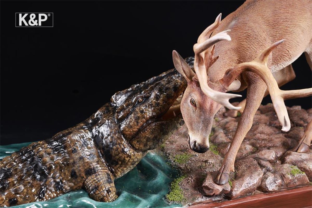 Deer & Crocodile Animal Trendy - the line between life and death