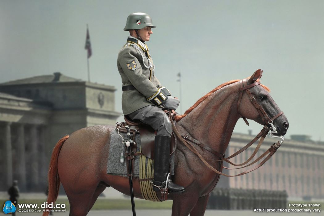 Brown WWII German Military Horse 1/6