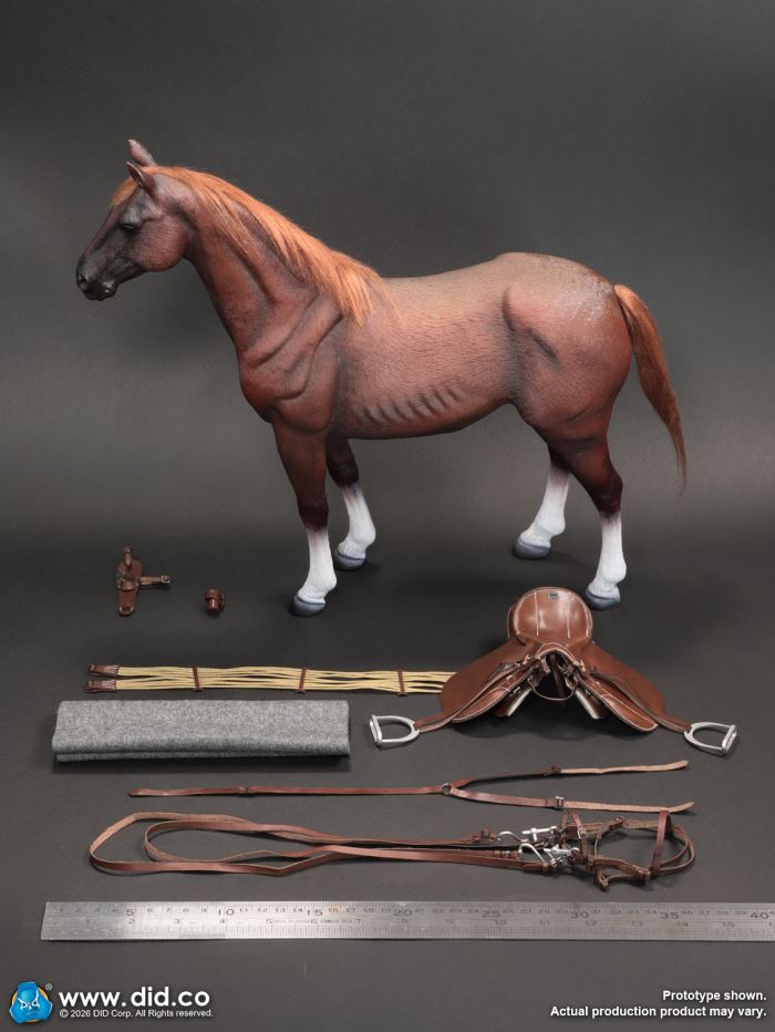 Brown WWII German Military Horse 1/6