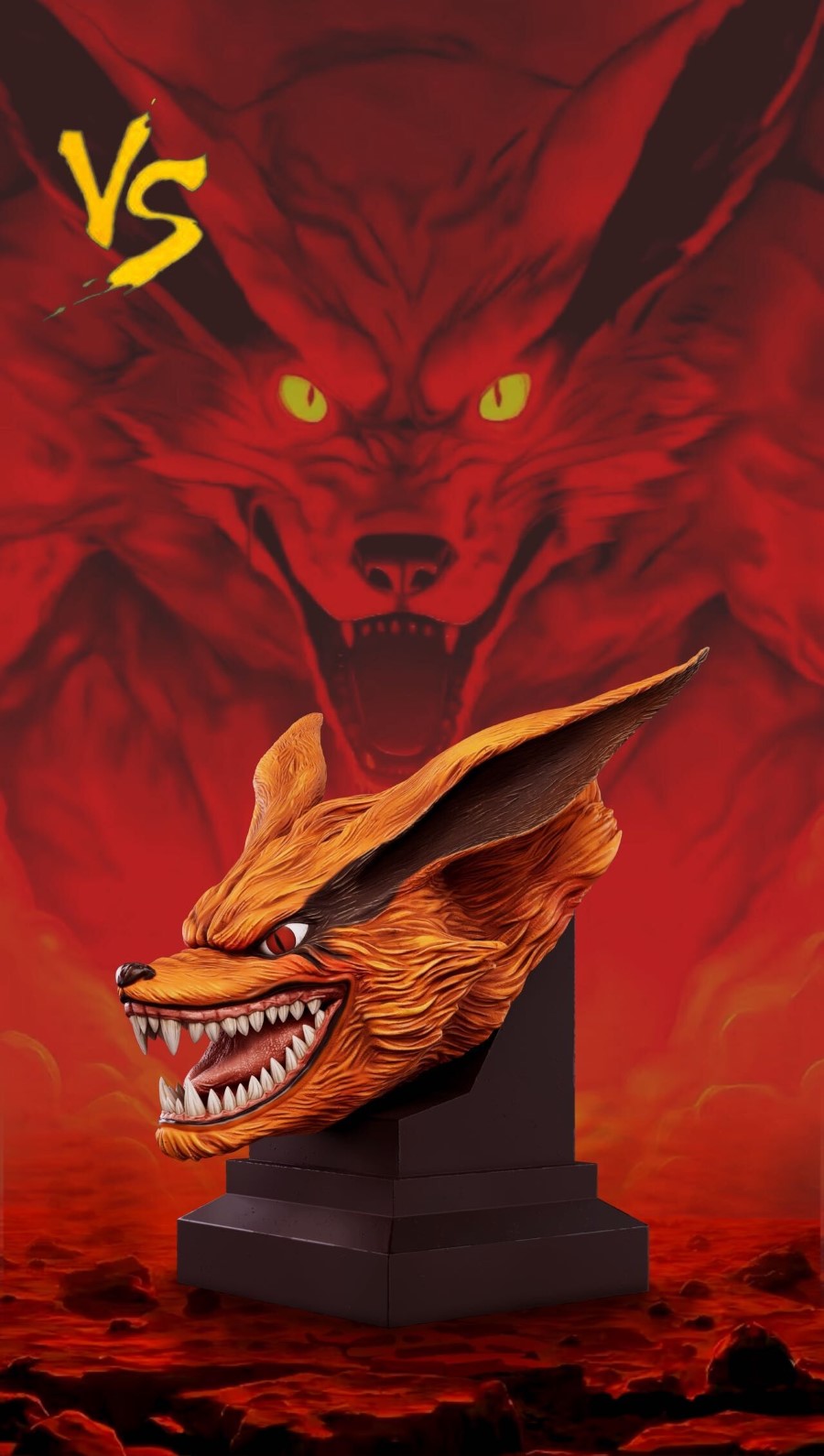 Nine-Tailed Head Sculpture - Naruto