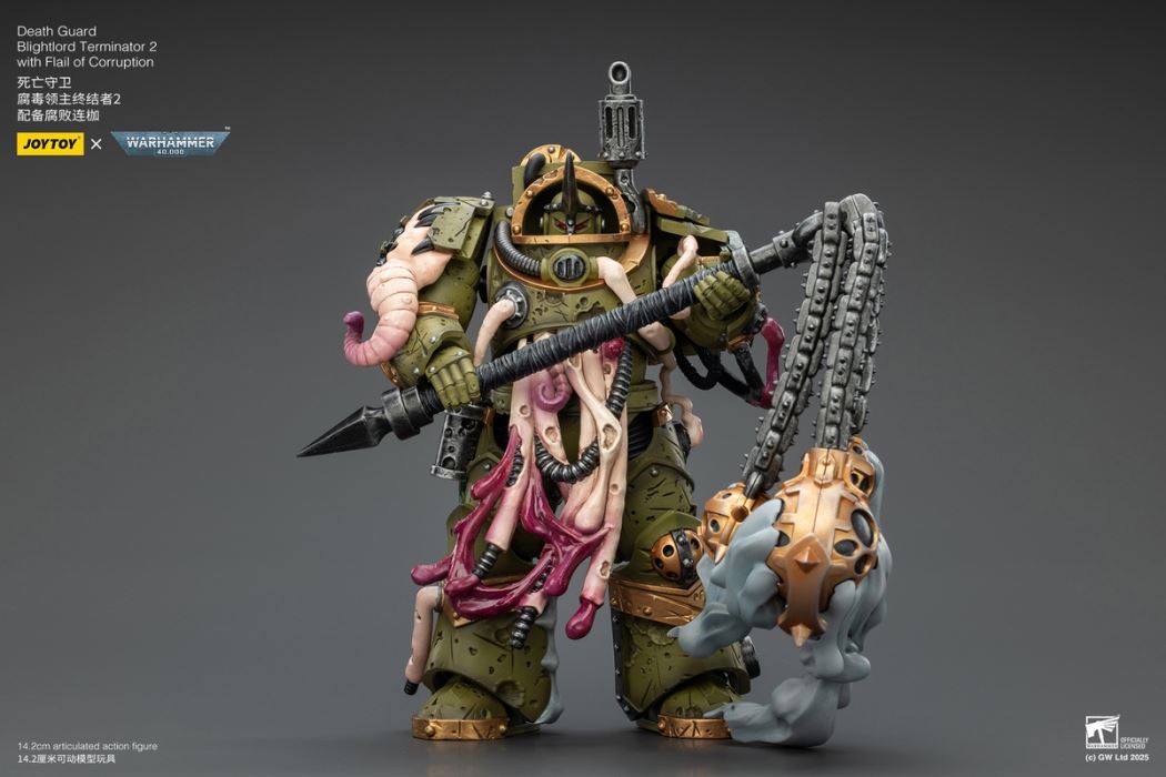 Warhammer - Deathguard Corruption Lord Terminator & Plague Warrior Standard Bearer 1/18