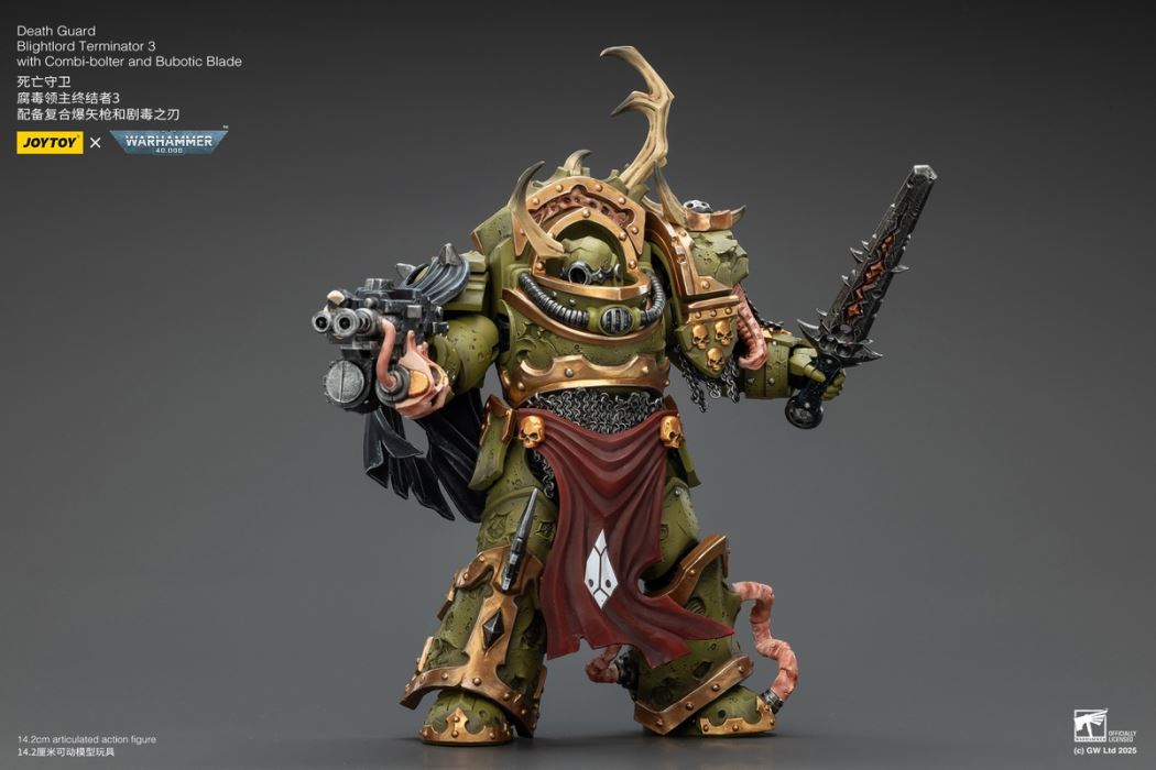 Warhammer - Deathguard Corruption Lord Terminator & Plague Warrior Standard Bearer 1/18