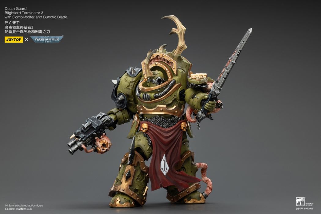 Warhammer - Deathguard Corruption Lord Terminator & Plague Warrior Standard Bearer 1/18