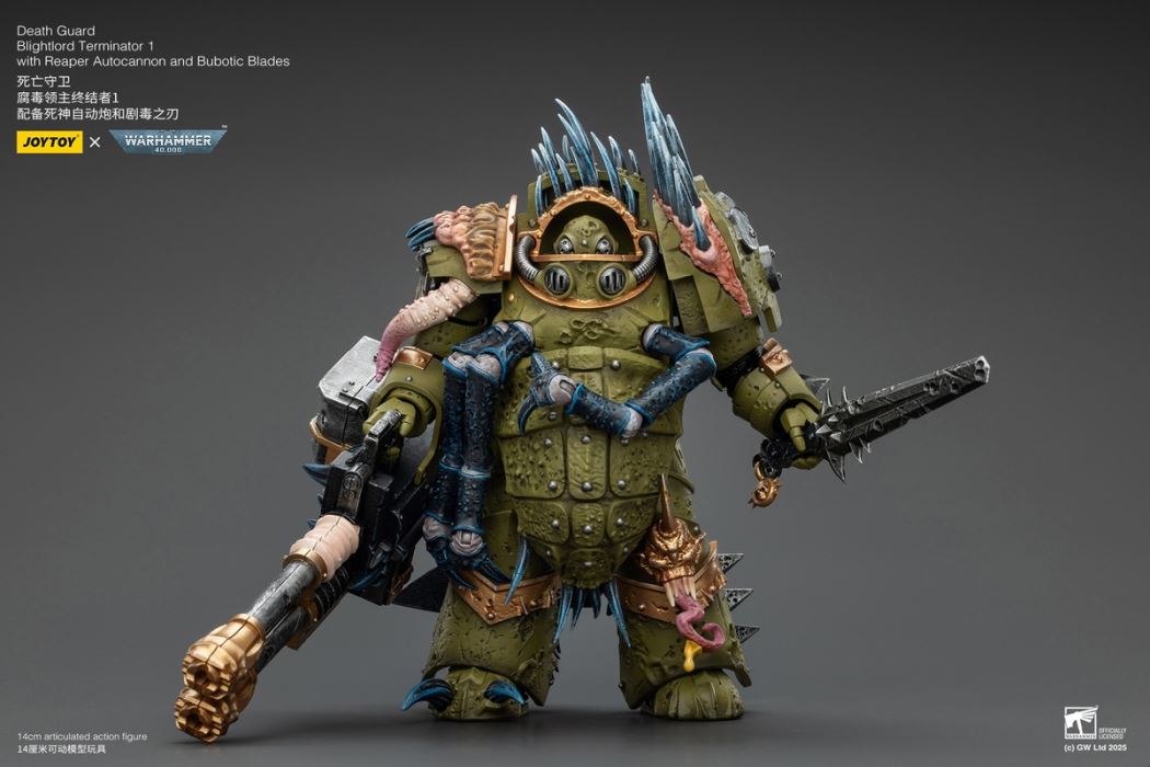 Warhammer - Deathguard Corruption Lord Terminator & Plague Warrior Standard Bearer 1/18