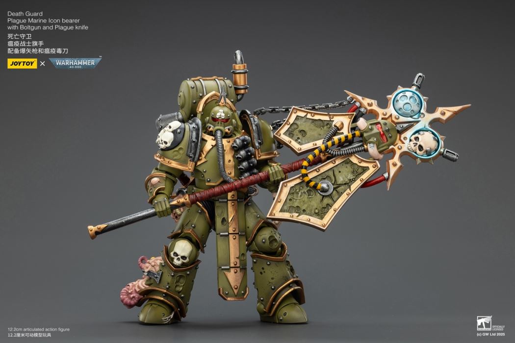 Warhammer - Deathguard Corruption Lord Terminator & Plague Warrior Standard Bearer 1/18