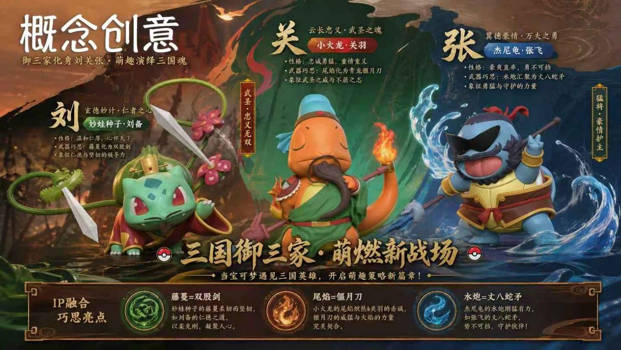 Bulbasaur, Charmander and Squirtle - Pokemon