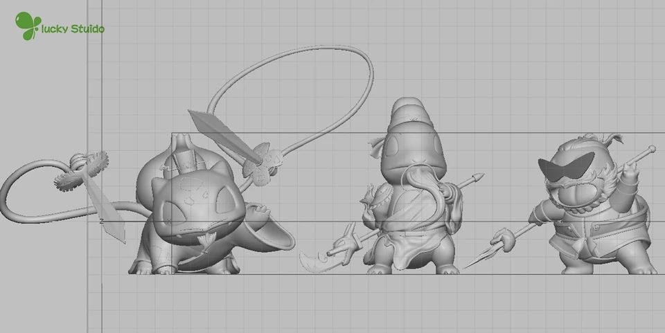 Bulbasaur, Charmander and Squirtle - Pokemon