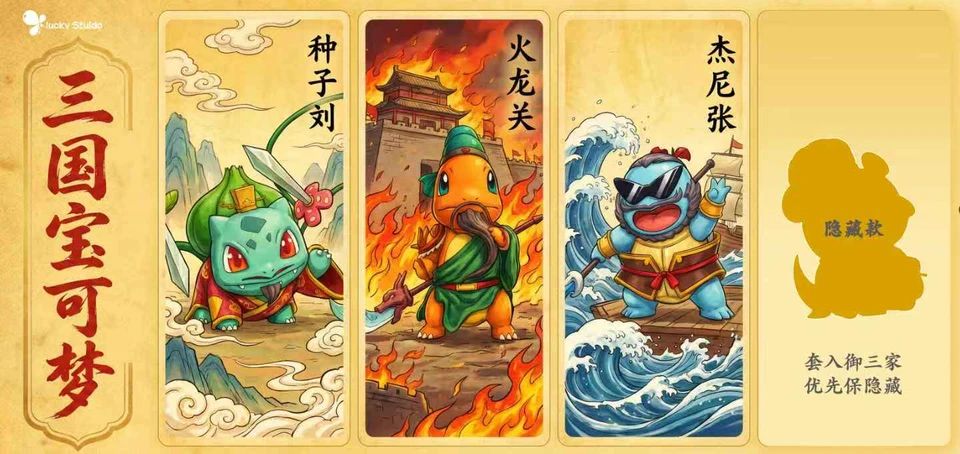 Bulbasaur, Charmander and Squirtle - Pokemon