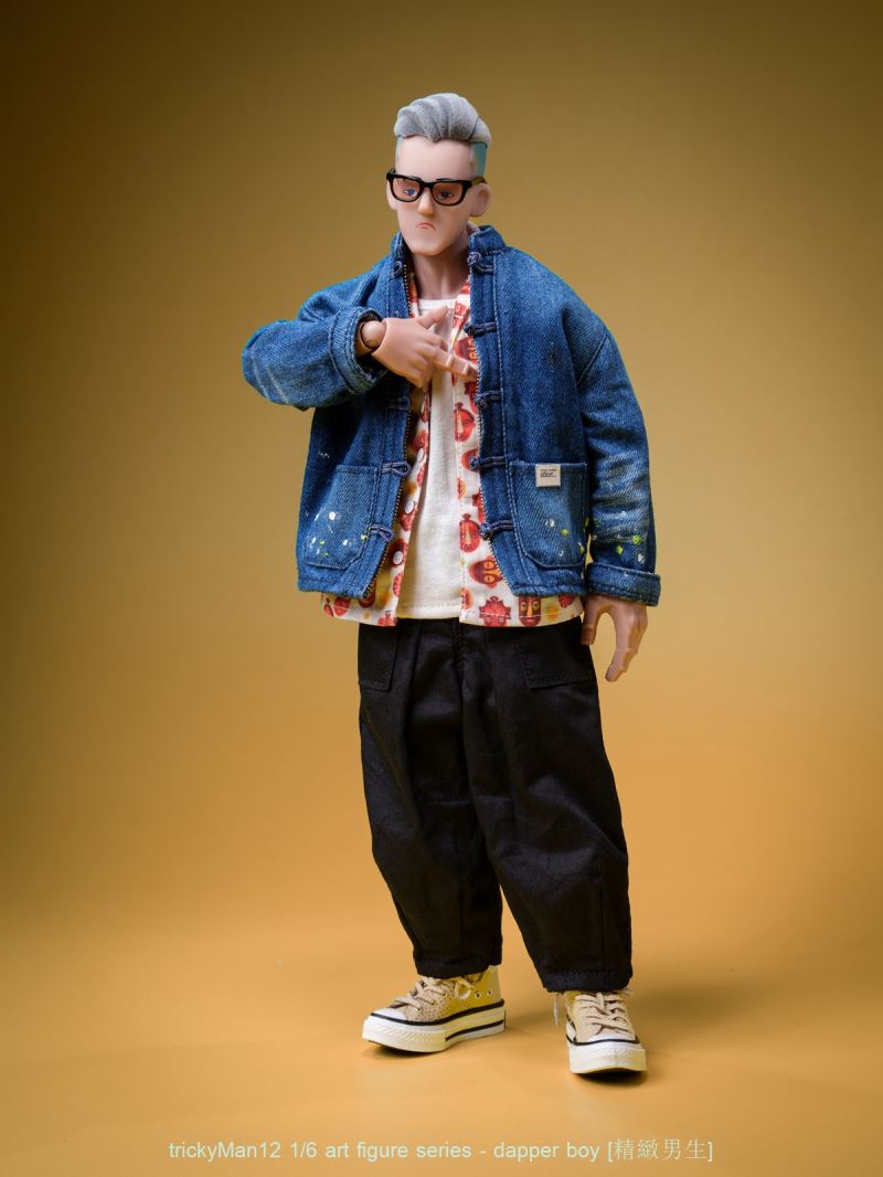 Exquisite Paint-Splattered Washable Tang Cow Figure Set 1/6