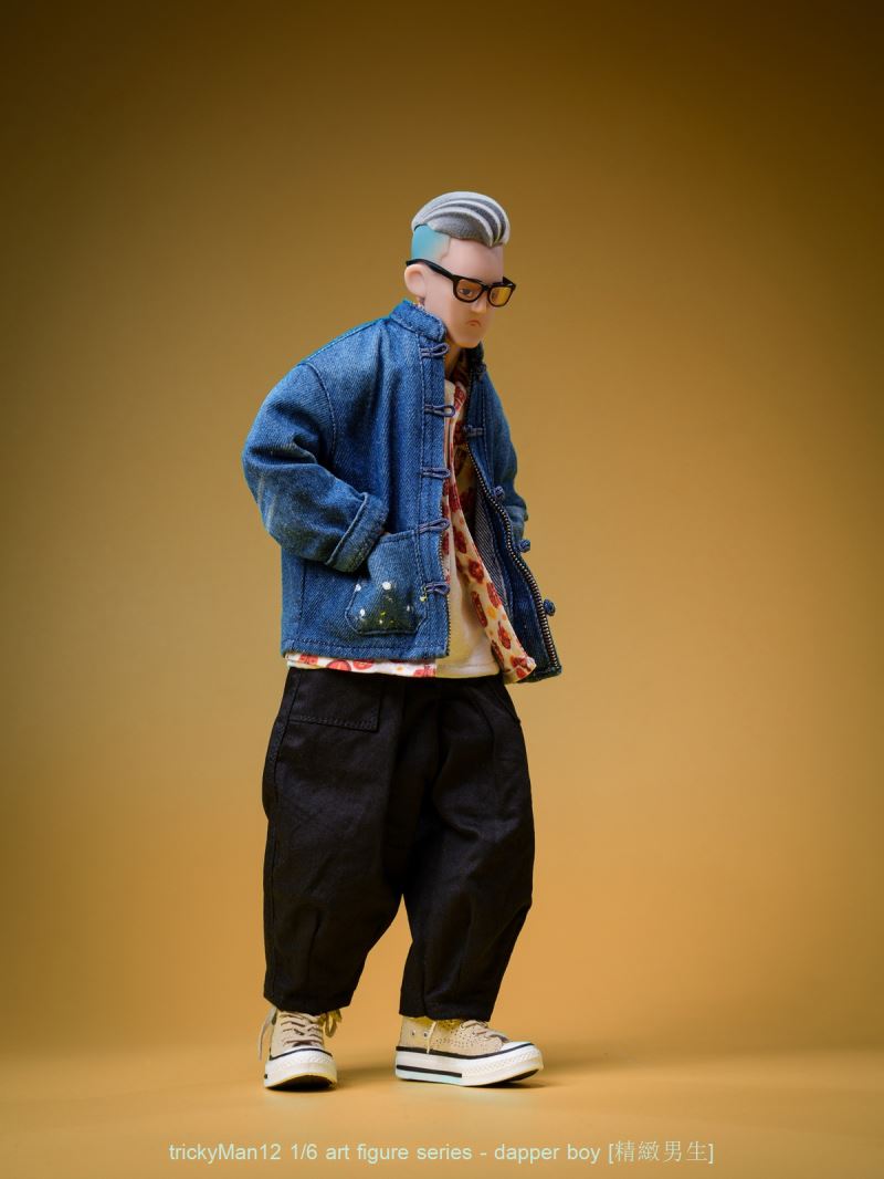 Exquisite Paint-Splattered Washable Tang Cow Figure Set 1/6