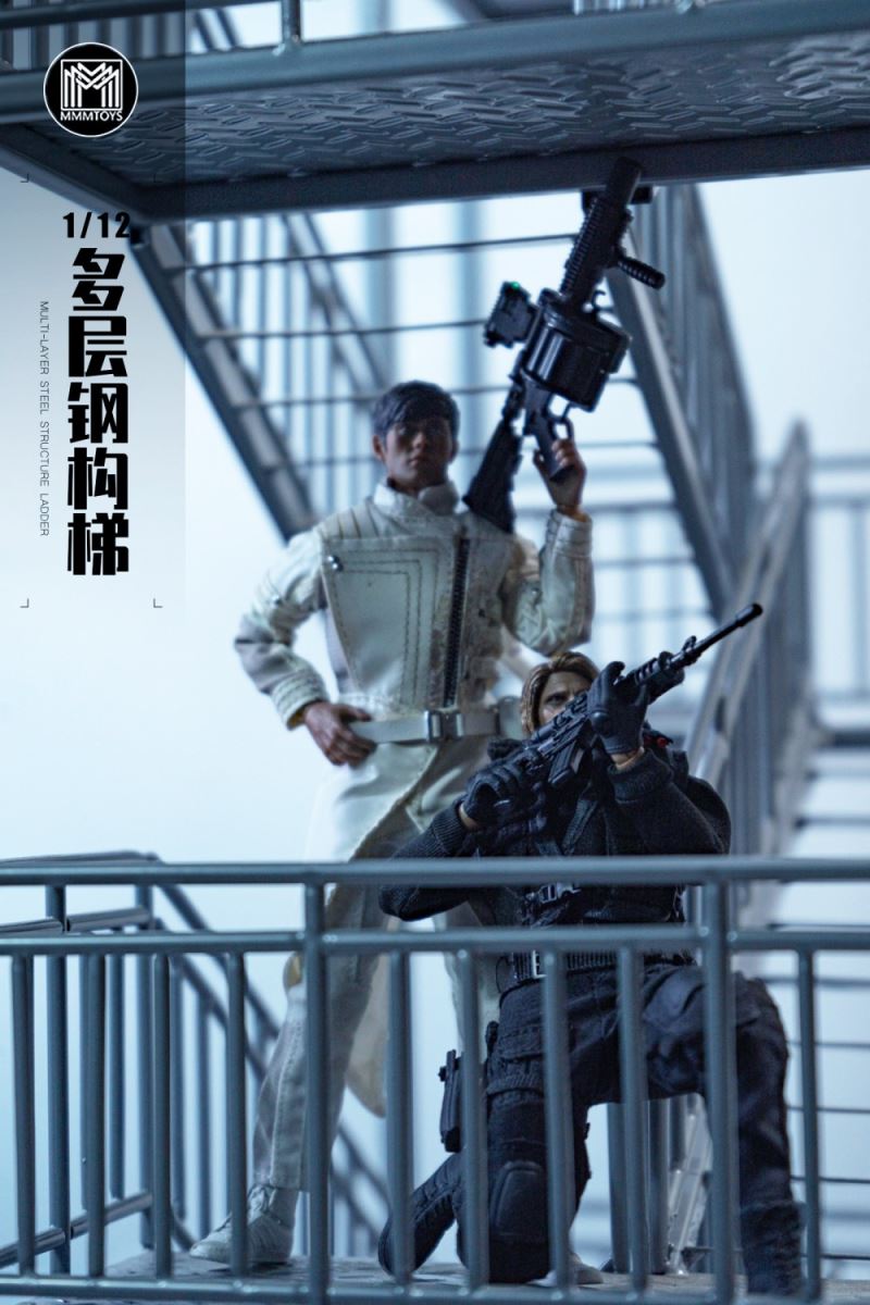 Multi-level Steel Staircase Scene Platform 1/12