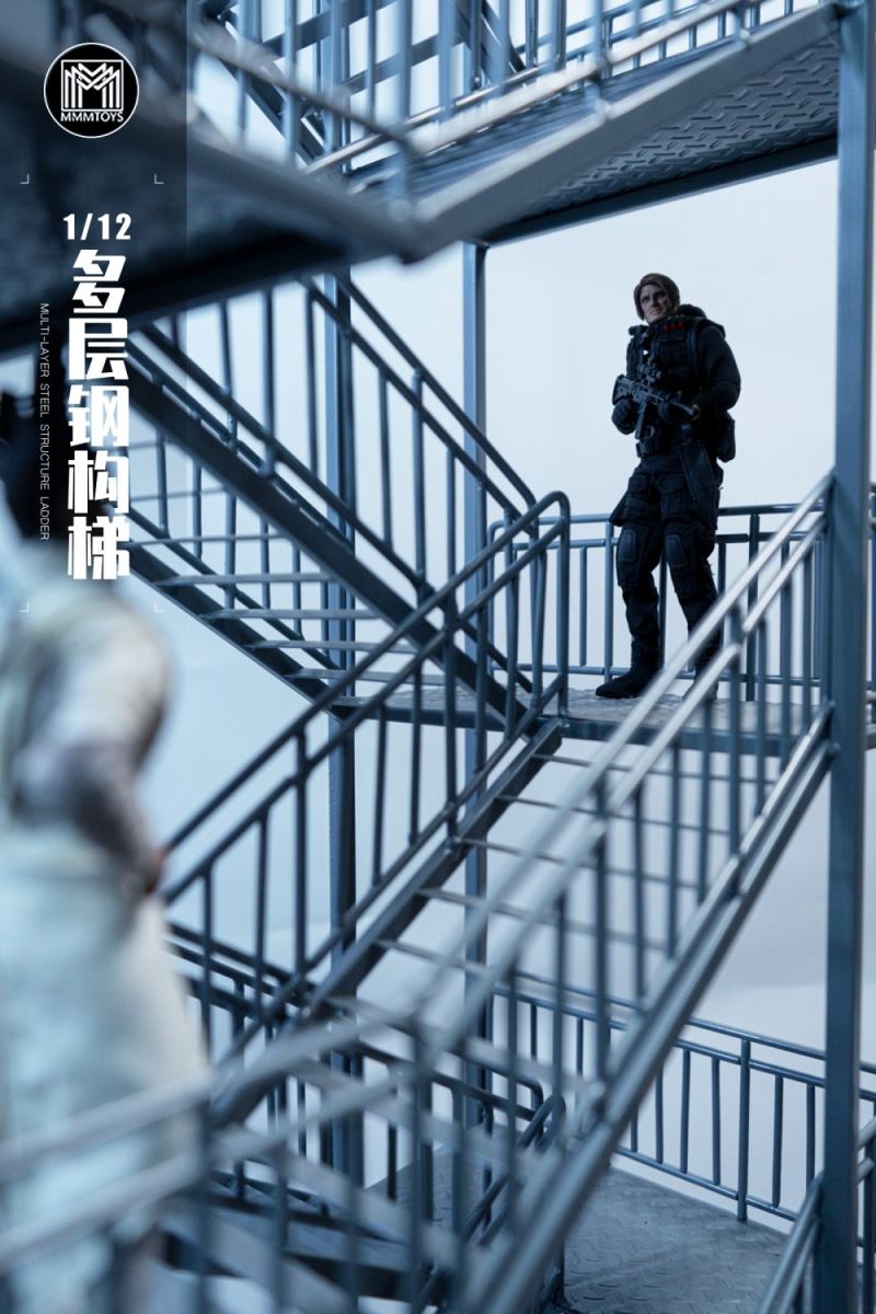 Multi-level Steel Staircase Scene Platform 1/12