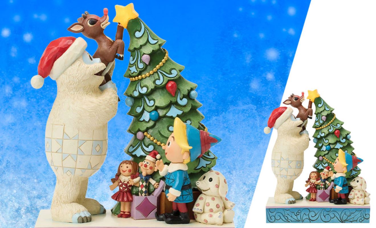 Bumble Holding Rudolph by Tree