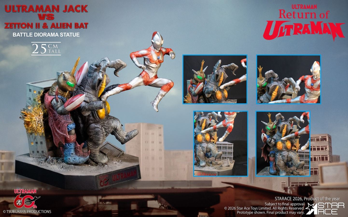 Ultraman Jack vs. Zetton II & Alien Bat Battle Scene 1/8
