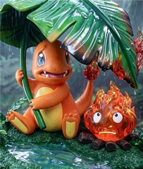 Charmander-Calcifer-in-the-Rain