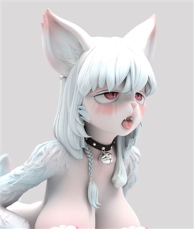 Furry-Kemono-Musume-Pink-White-Kemono-Musume