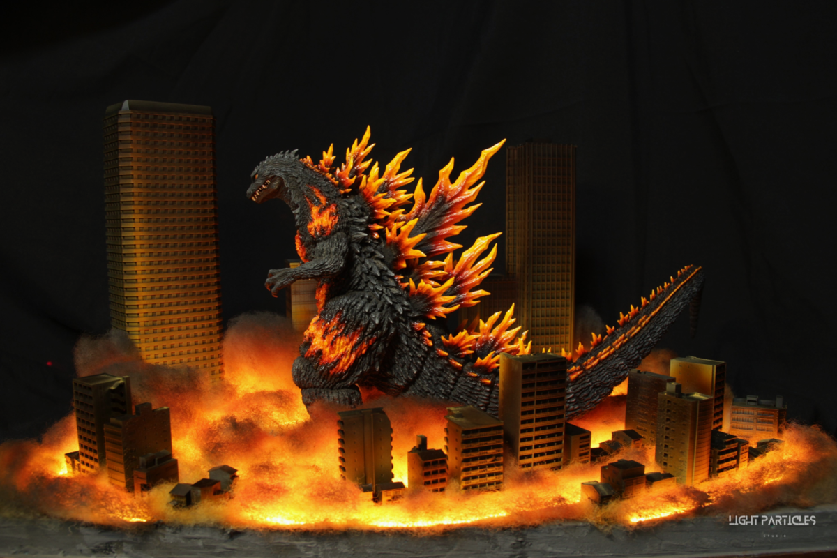 Godzilla City Fire Scene Creation
